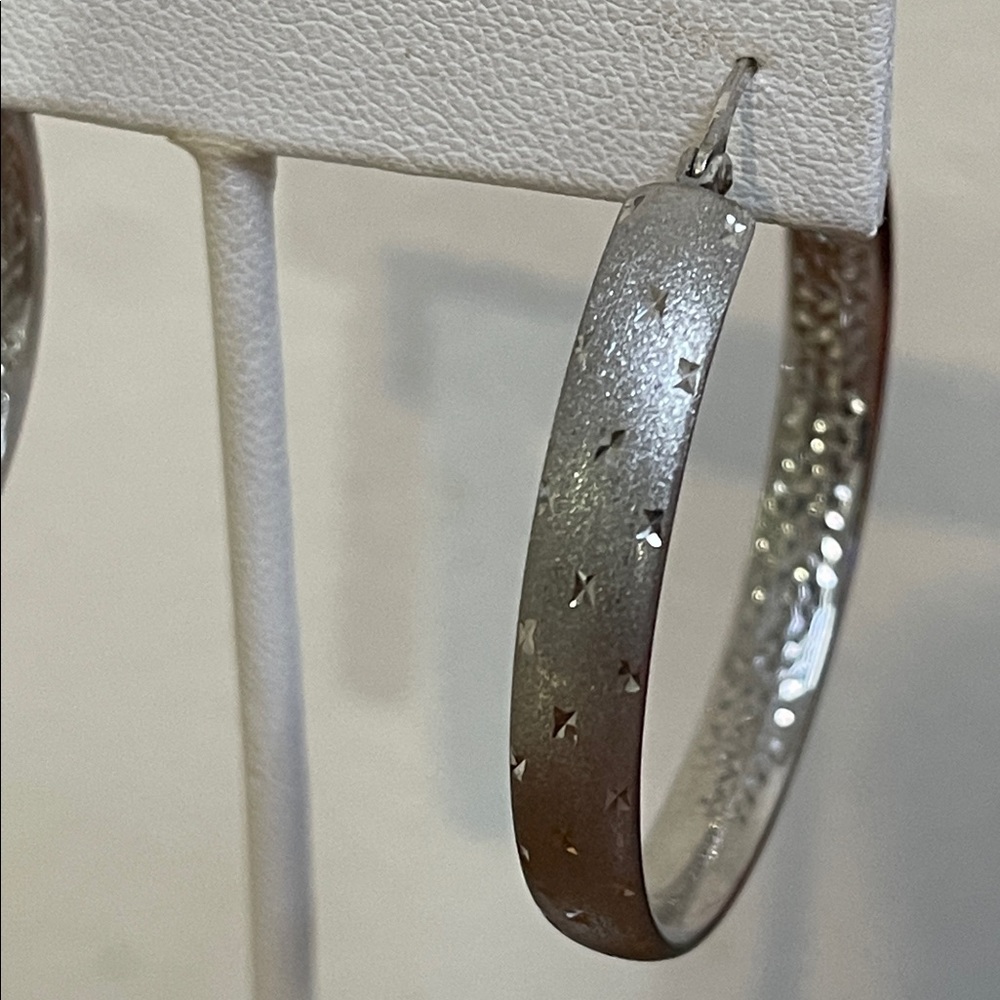 Hoop Silver Earrings - Picture 2 of 5